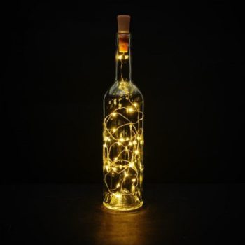 Entac  üvegdugós elemes drótfűzér,  2m meleg fehér