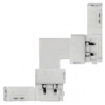   Led szalag sarok csatlakozó 8 mm-es két pólusos, szalag- szalag összekötéshez