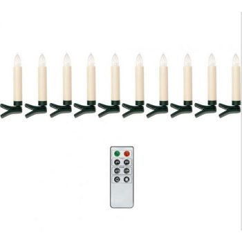   Karácsonyi LED-es elemes gyertya szett távirányítóval 10db gyertyával  KÉSZLET EREJÉIG KAPHATÓ!